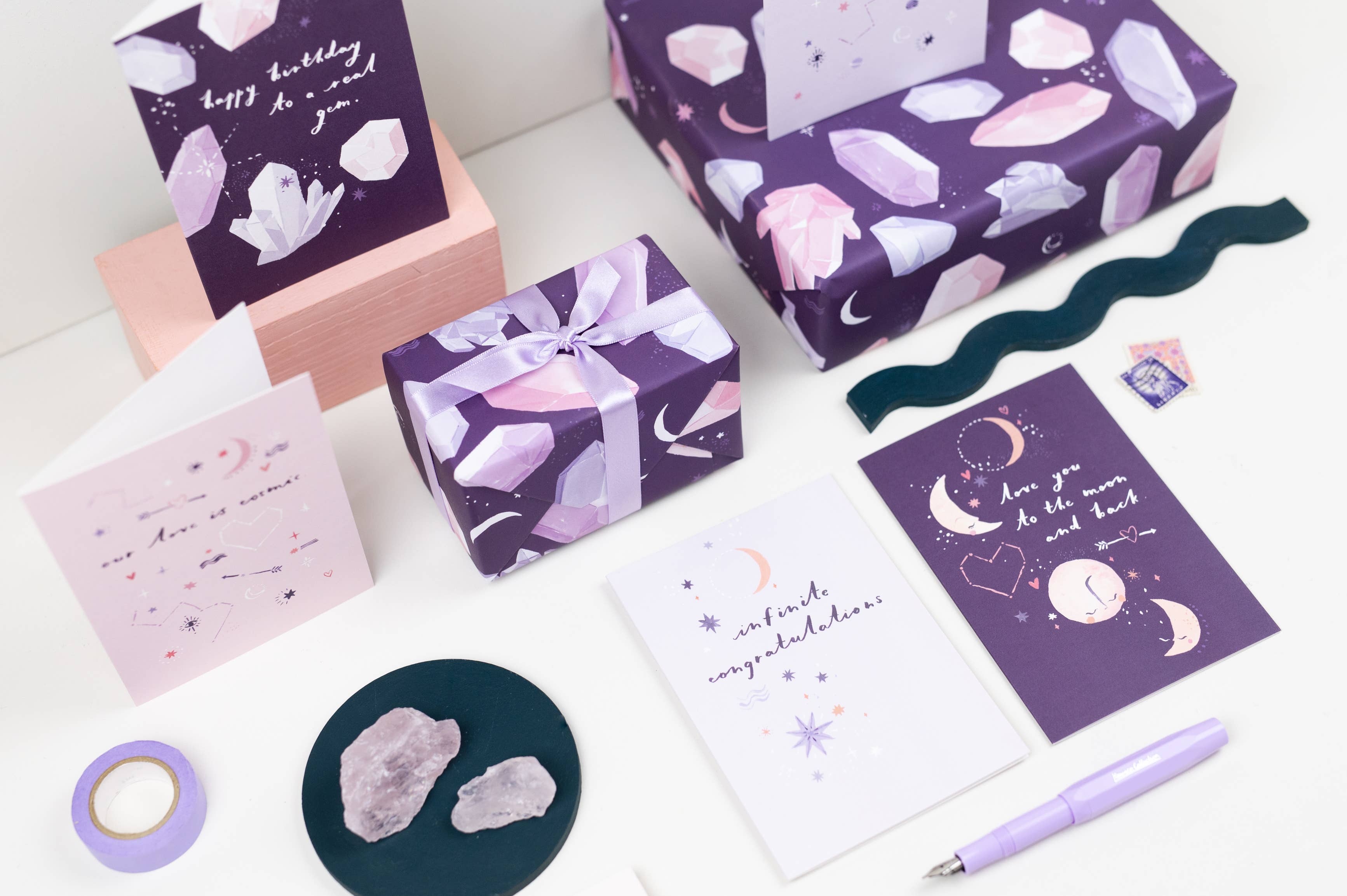 Sister Paper Co. – wholesale Omslagspapper – Kristaller Gift Wrap Sheet | Omslagspapper | Hantverkspapper5