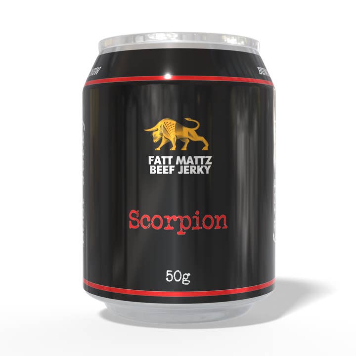 Fatt Mattz – wholesale Torkat kött – Skorpion Biff Jerky - 12 x 50g Burkar0
