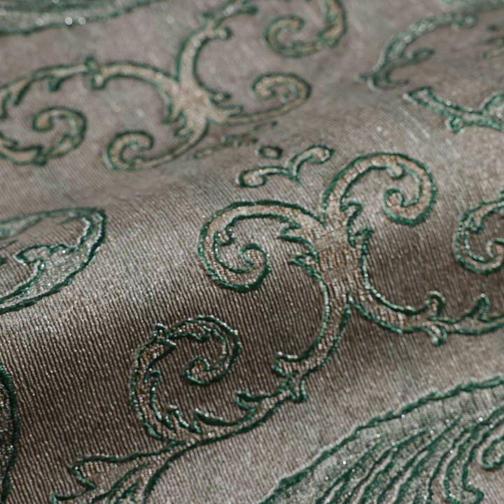 Elegant Damask Deep Embossed Wallpaper, Extra Wide 114 sq ft Roll, Embossed Wall Paper, Home & Commercial Wallpaper, Washable, Brown Green for wholesale by Walloro Luxury Embossed Wallpaper