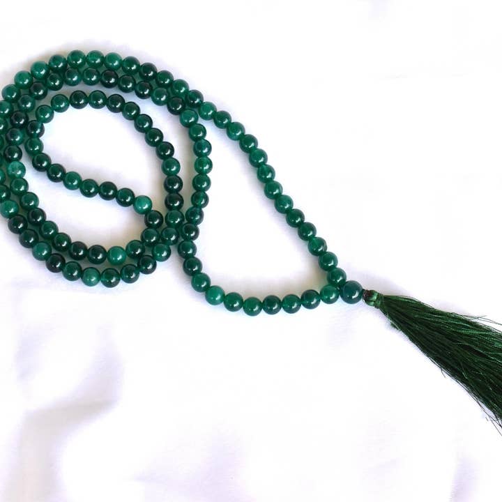 Soothing Crystals - Wholesale Prayer beads necklace - Gemstone Mala | Green Jade | 108 Prayer Beads Jap Mala1