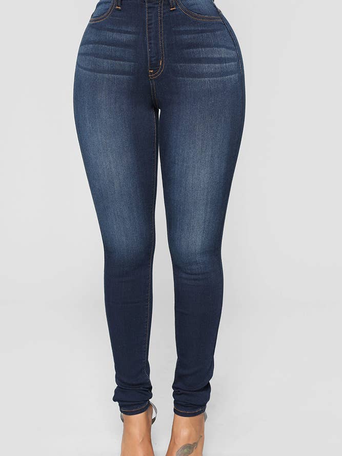 Elastische skinny jeans met hoge taille XXL019 voor wholesale door UNISHE