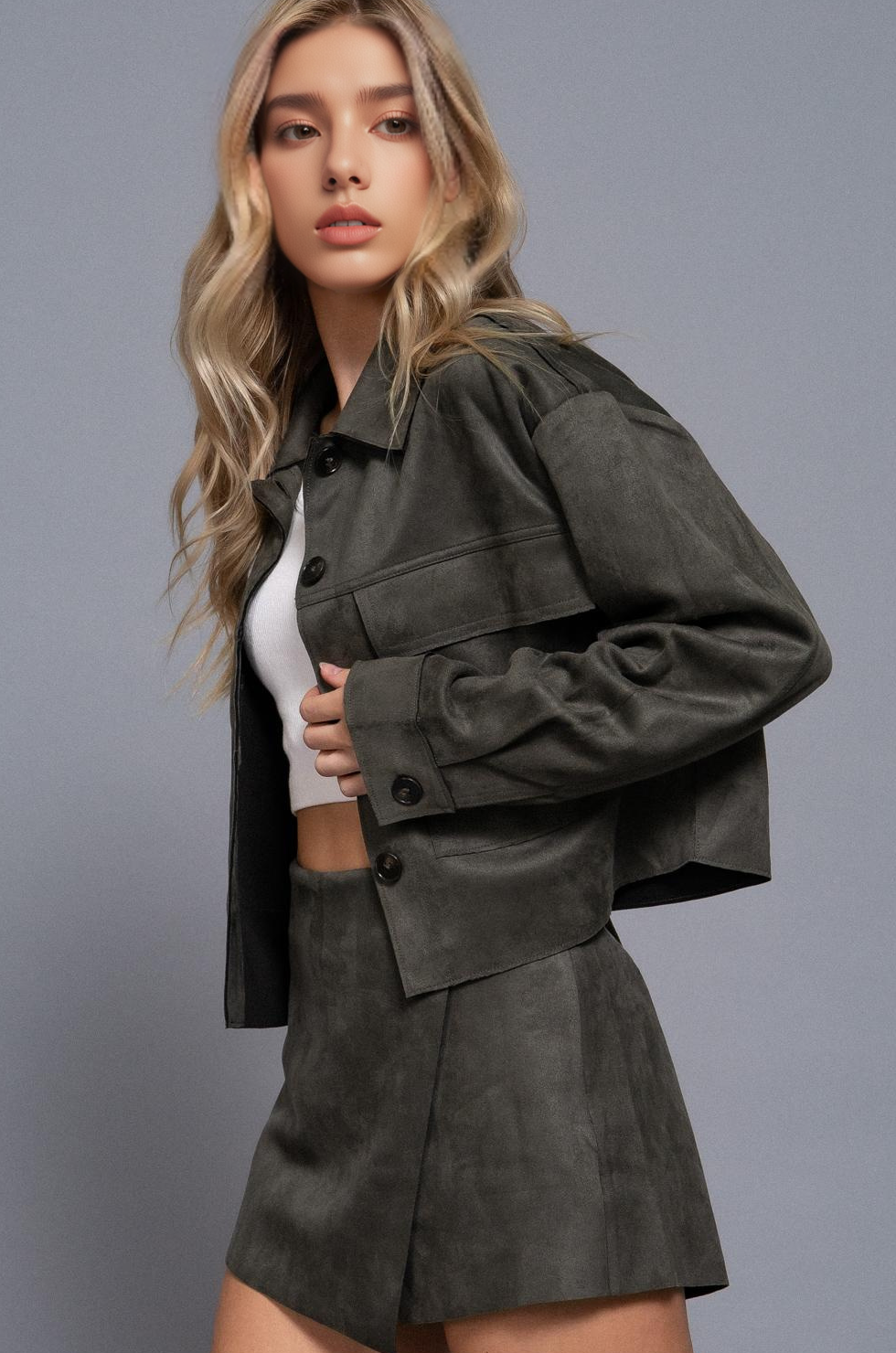 42POPS – wholesale Jacka - Dam – .....0827 Faux Suede Kort Jacka SI-267335