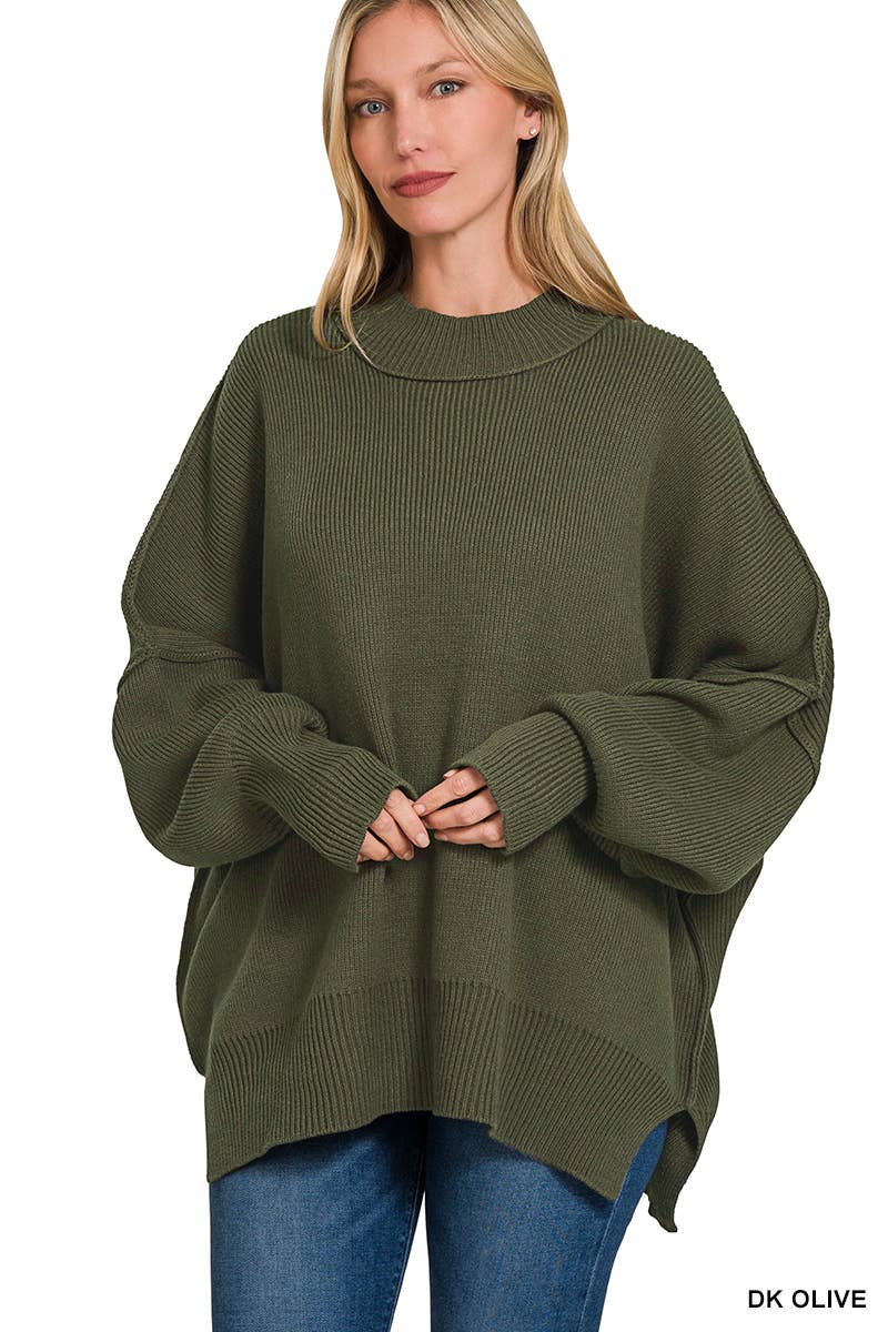 Vanilla Monkey - Wholesale Knit Sweater - Women's - Side Slit Oversized Sweater2