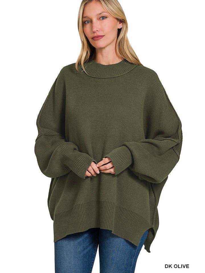 Vanilla Monkey - Wholesale Knit Sweater - Women's - Side Slit Oversized Sweater2