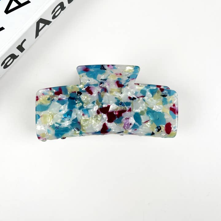 TheDivaSoap – Großhandel Haarclip – Damen – Acetatfarbene quadratische Haarspange Einfache Krallenclips4