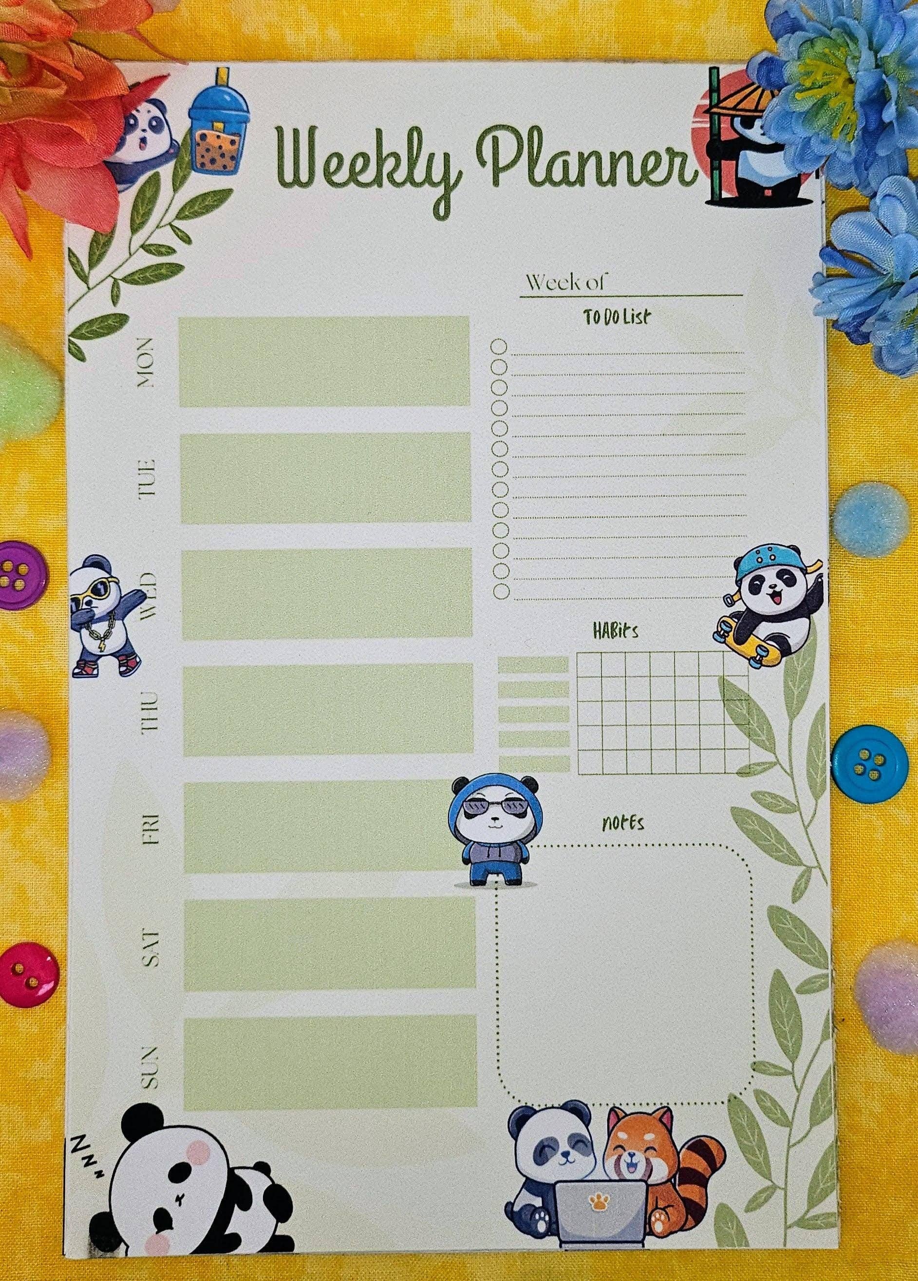 Autumnmist Boutique - Wholesale Planner - Bamboo & Bubble Tea Weekly Planner Notepad 5.5" x 8.5"1