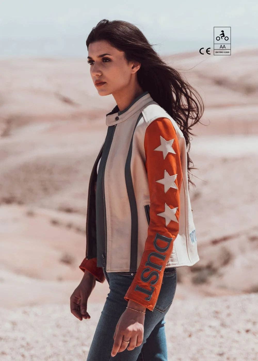WILDUST - Wholesale Leather Jacket - Women's - STARS & STRIPES JACKET - BRICK3