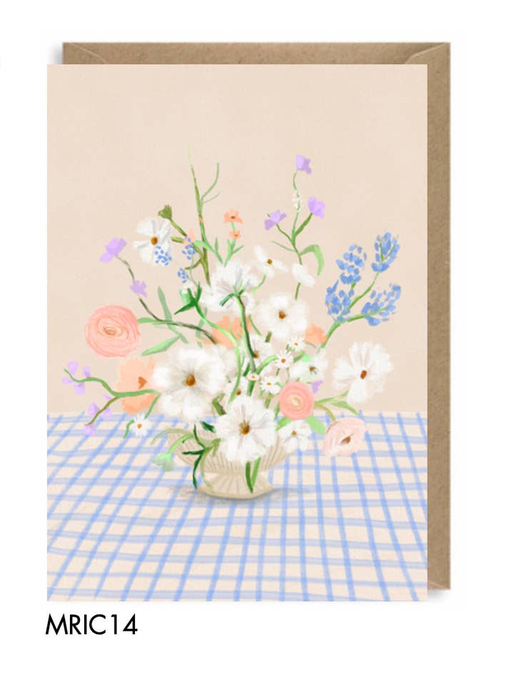 CARTA FLOREALE A QUADRETTI per la vendita all'ingrosso da parte di Martha Ratcliff Illustration