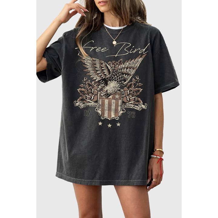 FREE BIRD 1776 MINERAL GRAPHIC TEE for wholesale by HRTandLUV