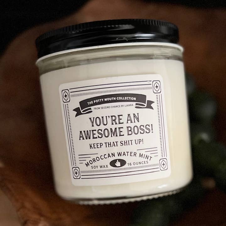 You’re An Awesome Boss! - Potty Mouth Candle for wholesale by Second Chance by Lianna