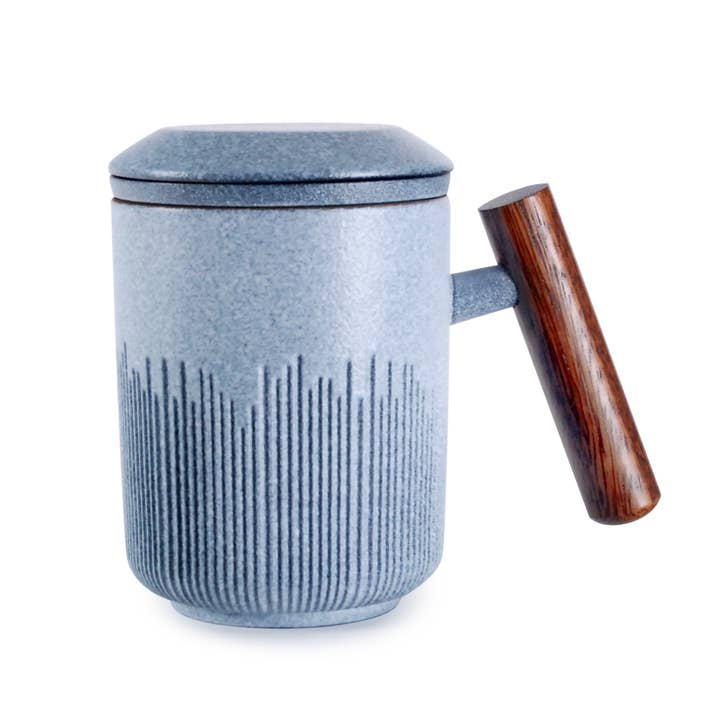Tasse avec infuseur et couvercle, poignée confortable, 10 fl.oz. pour la vente par Melange Marche