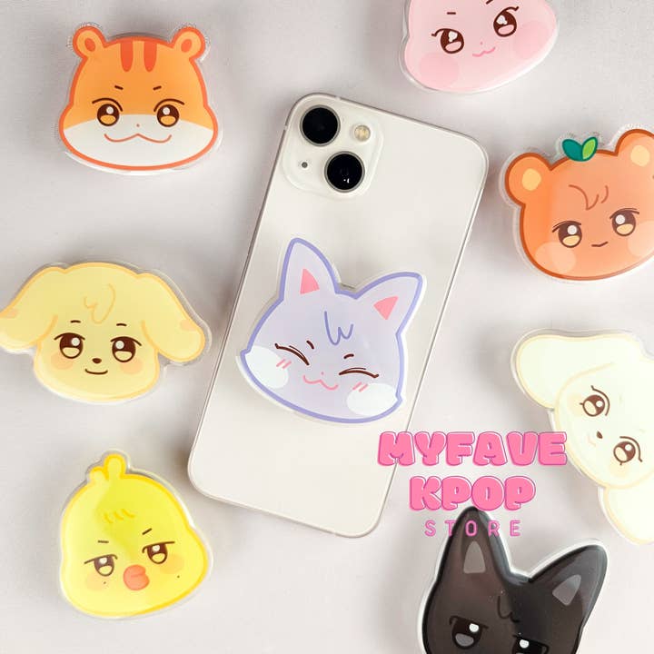 MyFaveKpop Store - Wholesale Scrunchie - Women’s - Aniteez Acrylic Phone Grip Holder Kpop Gift For Fans Atiny