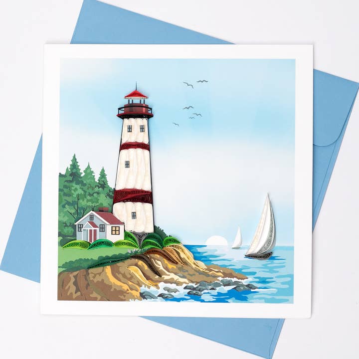 Lighthouse Quilling Card for wholesale by Blue Bird Cards