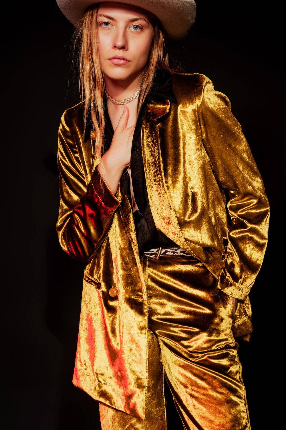 grün Übergrößer Blazer aus samtigem Velours in Limettengrün für den Großhandel auf Faire2