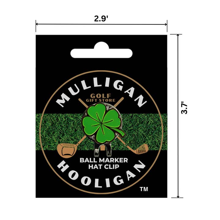 MULLIGAN HOOLIGAN® - Wholesale Sporting Accessories - Four-Leaf Shamrock Golf Ball Marker + Magnetic Hat Clip
