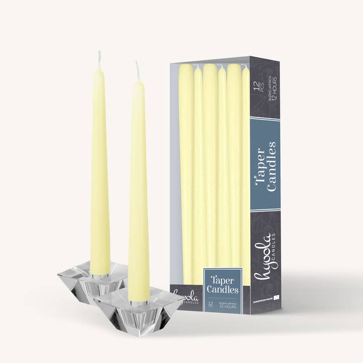 Ivory Taper Candles - 14 Inch - 12 Pack for wholesale by Hyoola Candles
