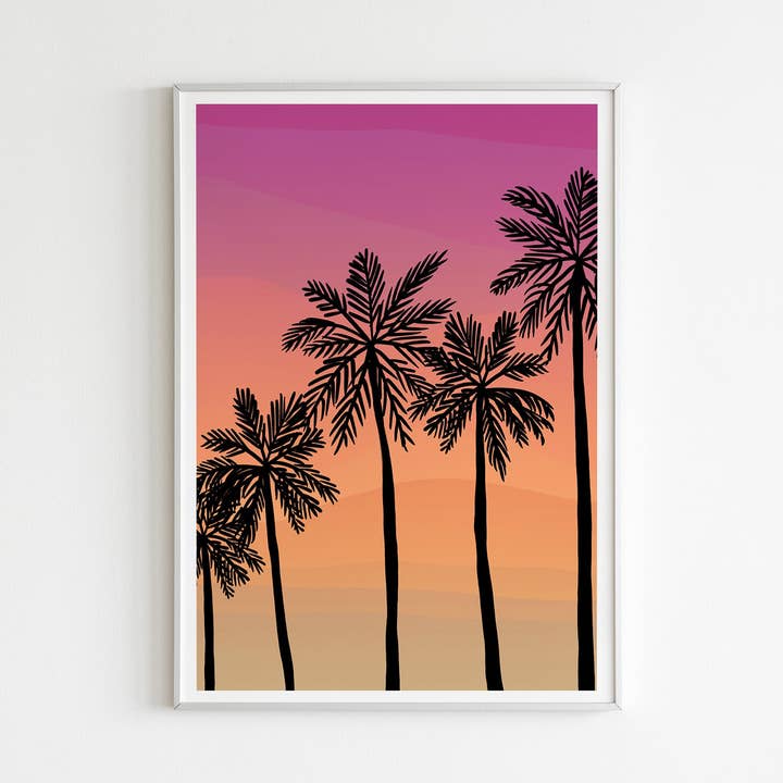 Palmenplakat auf hochwertigem Recyclingpapier gedruckt für den Großhandel von Endless Summer Posters