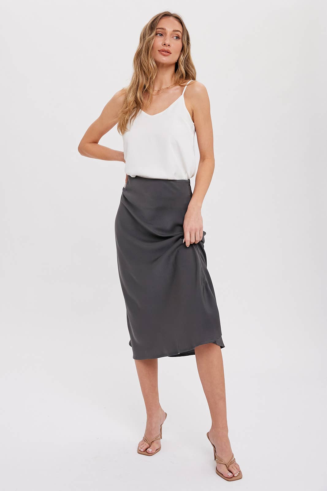 Bluivy – Engroshandel Nederdel - Dame – Midi nederdel i satin24