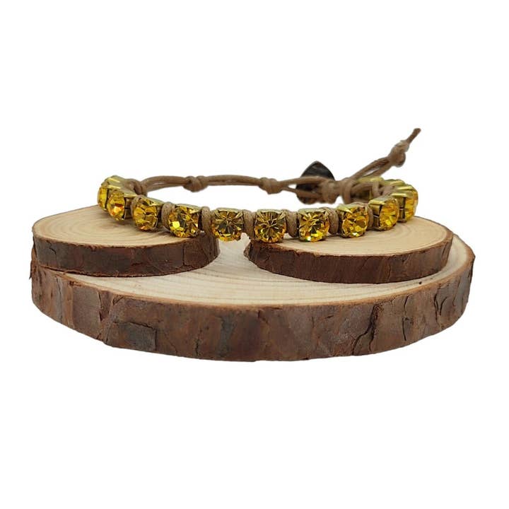 Pulseiras de Corrente de Cristal Grandes - Lt Topaz por atacado de QUÉ MÁS JEWELS