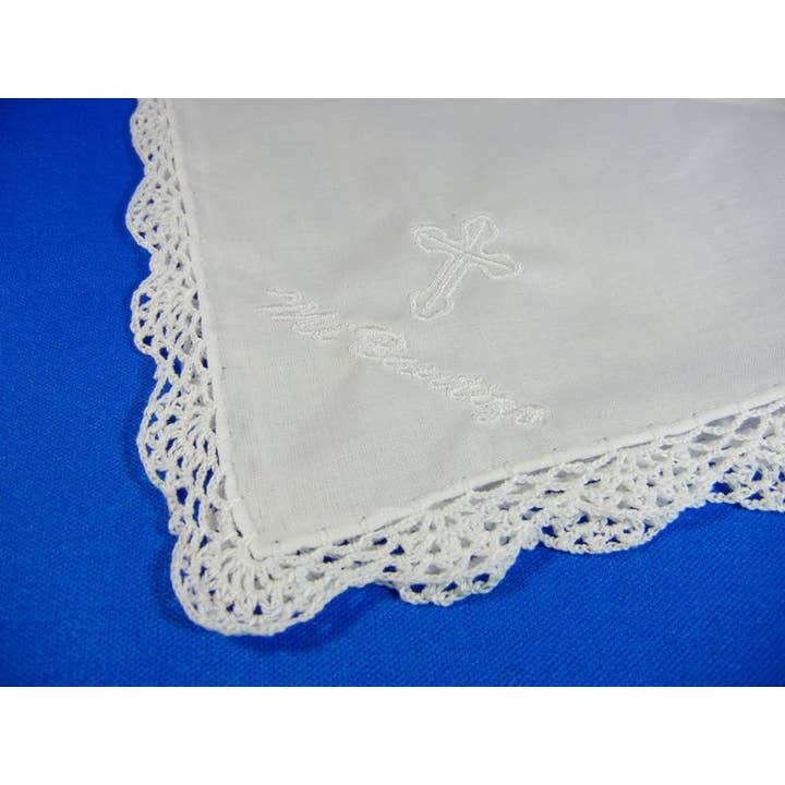 Simply Charming - Wholesale Handkerchief - Unisex - My Baptism Hankie with Cross