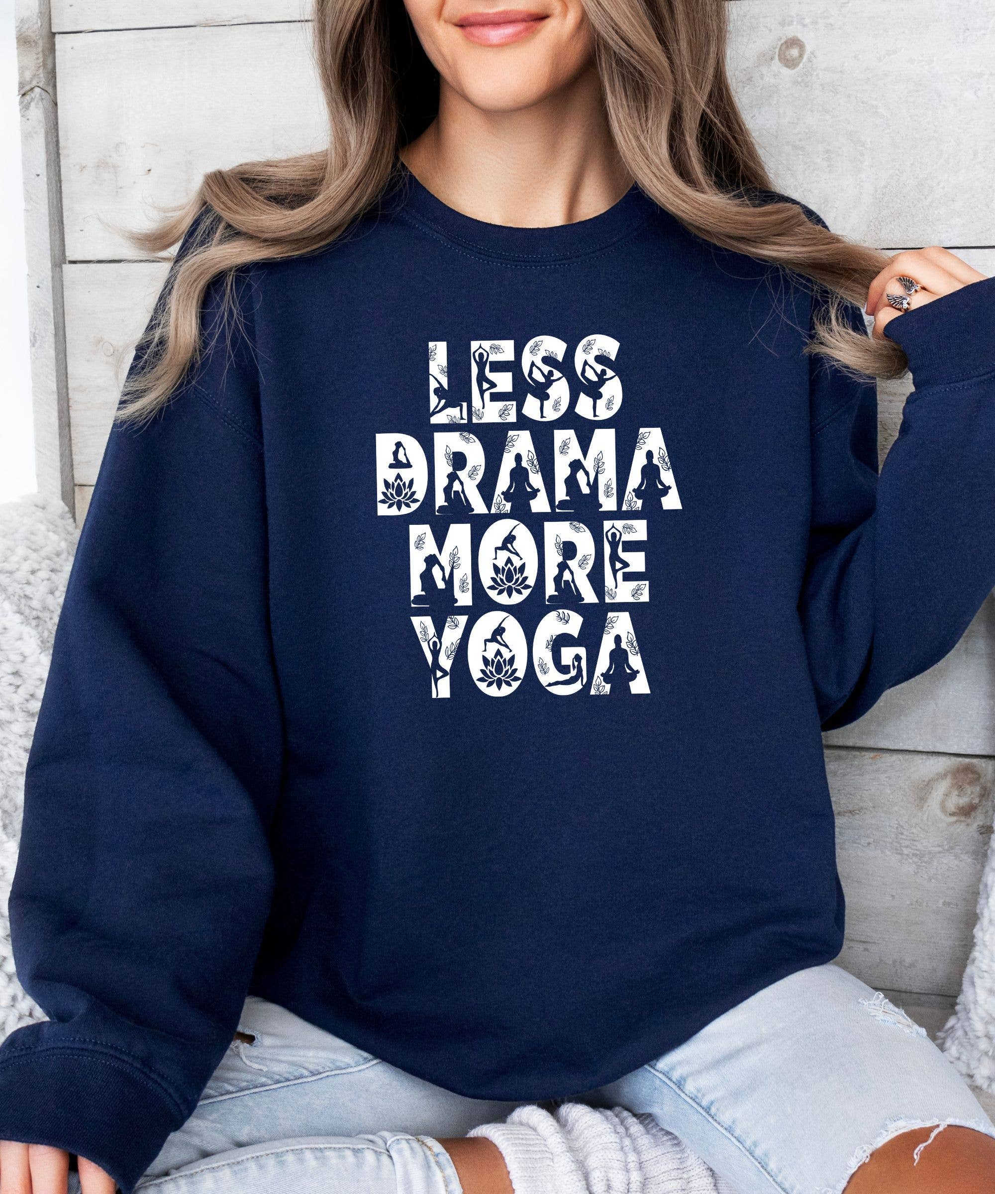 Midday USA - Vente Sweat-shirt à imprimés – femme - Chandail de yoga Less Drama More1