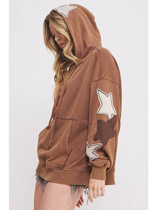 JADE BY JANE - Wholesale Hoodie - Women's - MINERAL WASHED LONG SLEEVE STAR PATCHED HOODIE6