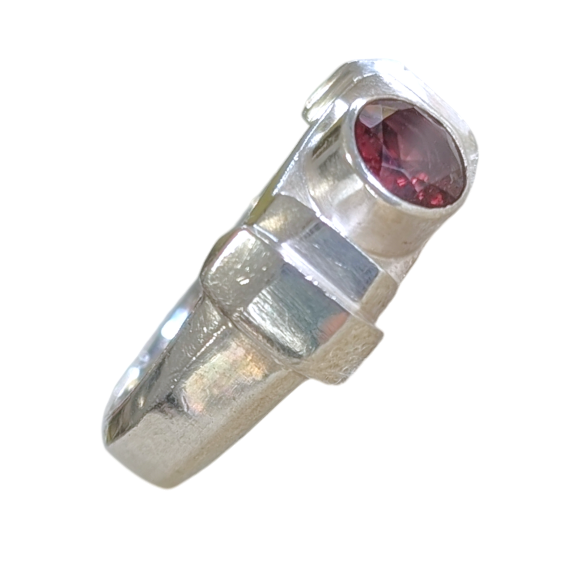 Saraswati Imports - Wholesale Single Stone/Solitaire Ring - SALE Loyalty Faceted Garnet Sterling Silver Ring1