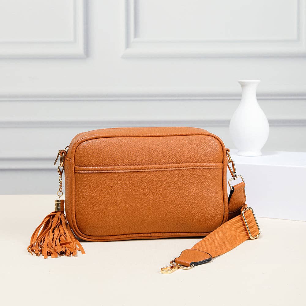 MiMi Wholesale - Wholesale Crossbody Bag - Women's - TG10204 Solid Color Tassel Camera Crossbody Bag36