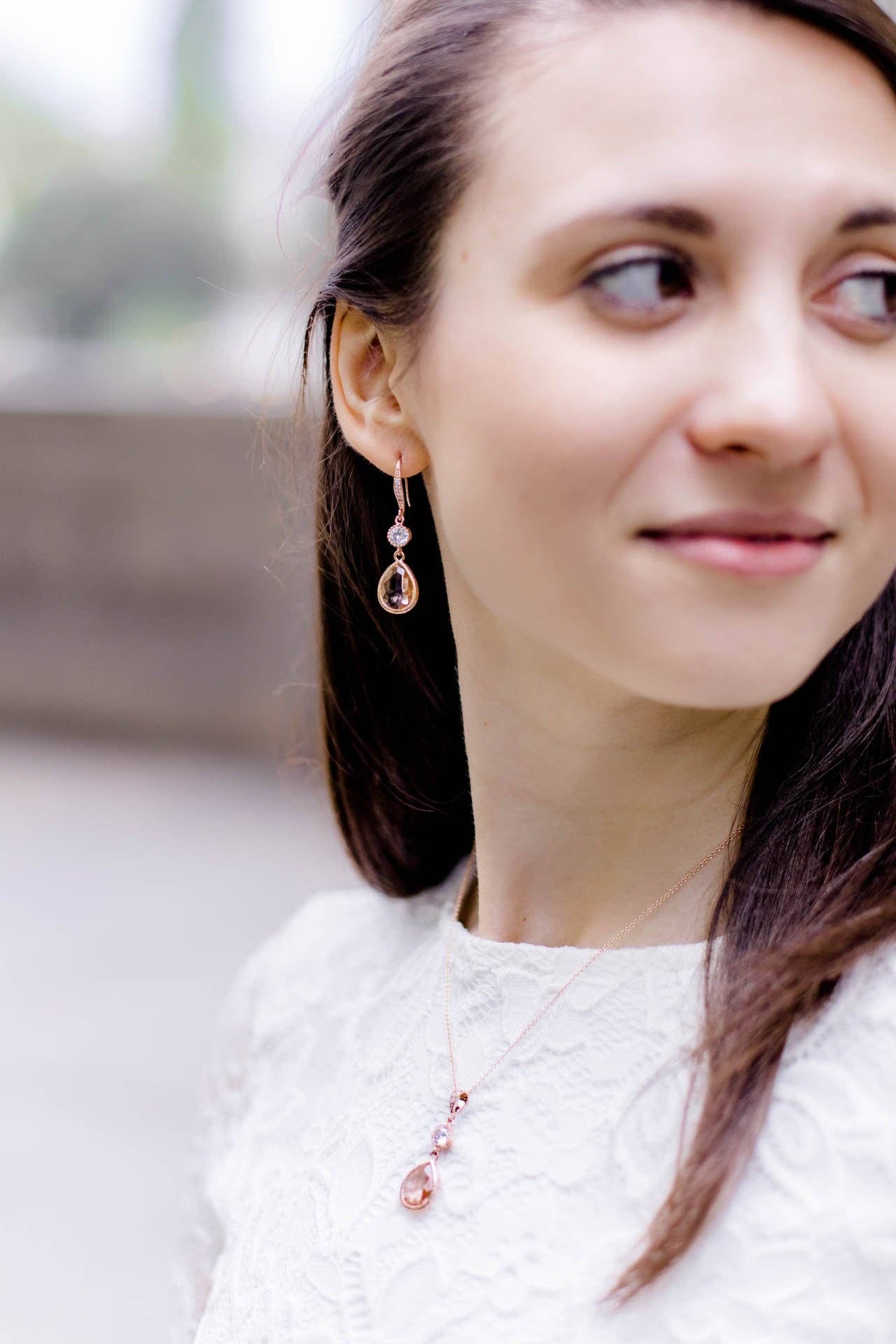 Catalea - Venta al por mayor Pendientes colgantes - Pendientes Bari oro rosa melocotón6