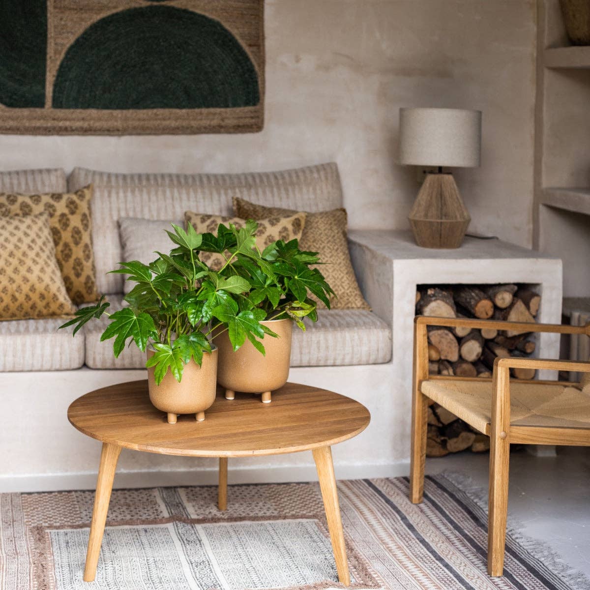 Andrea House - Vendita all'ingrosso Vasi per piante - Vaso da tavolo in ceramica beige 23 cm0