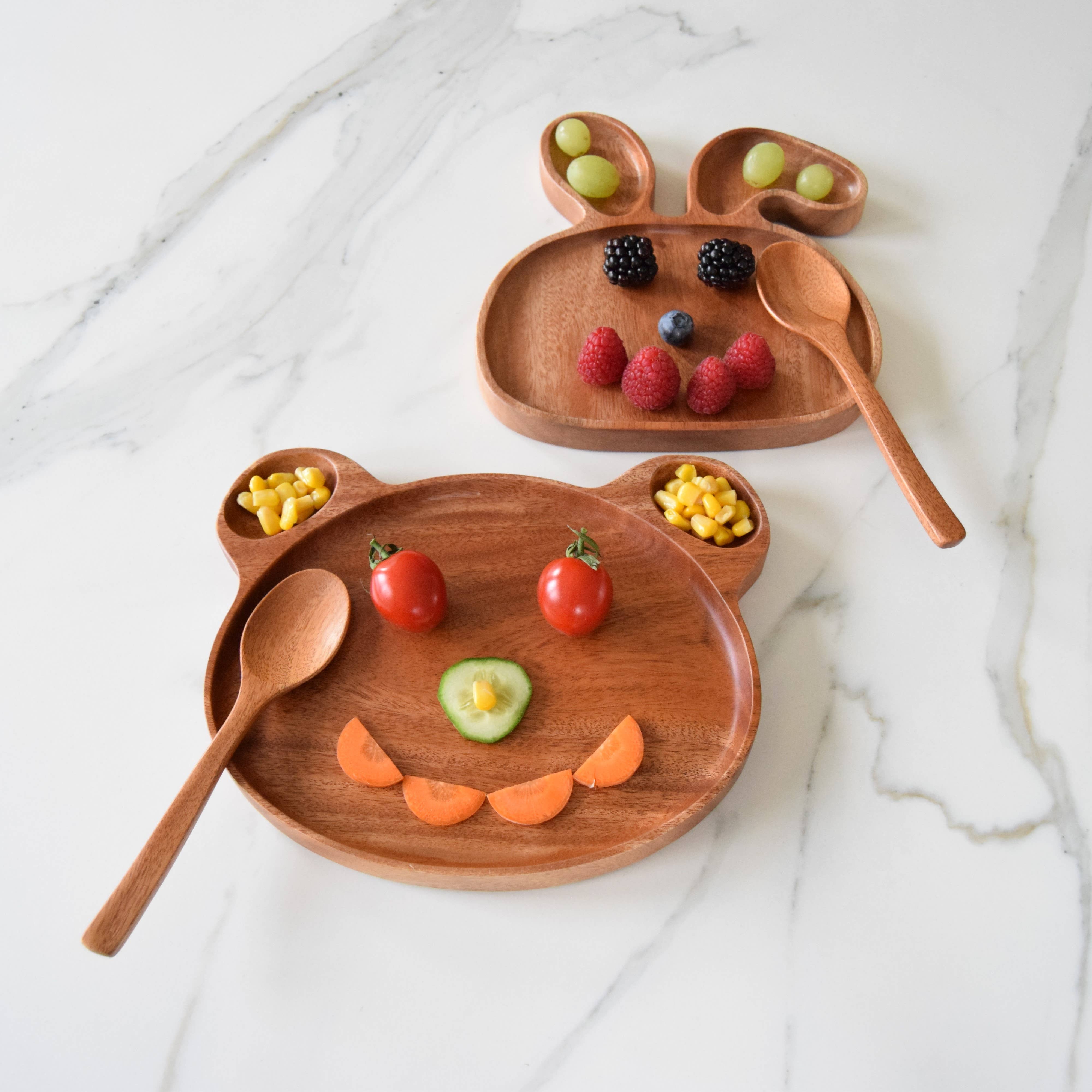 Khaya Woodware - Wholesale Borden - Kinderen en baby - Khaya Woodware Kinderservies - Houten Bordje Konijn - Milieuvriendelijk en Handgemaakt7