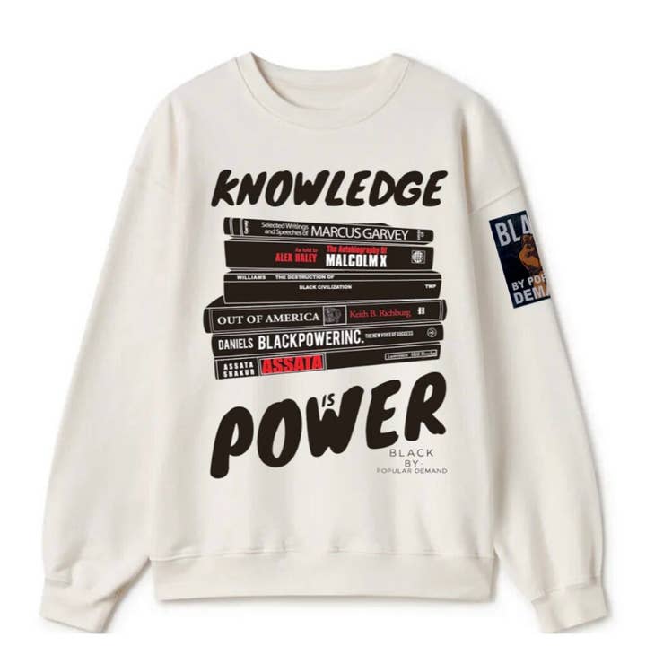 Knowledge is Power Unisex White Crewneck Shirt for wholesale by HGC Apparel LLC