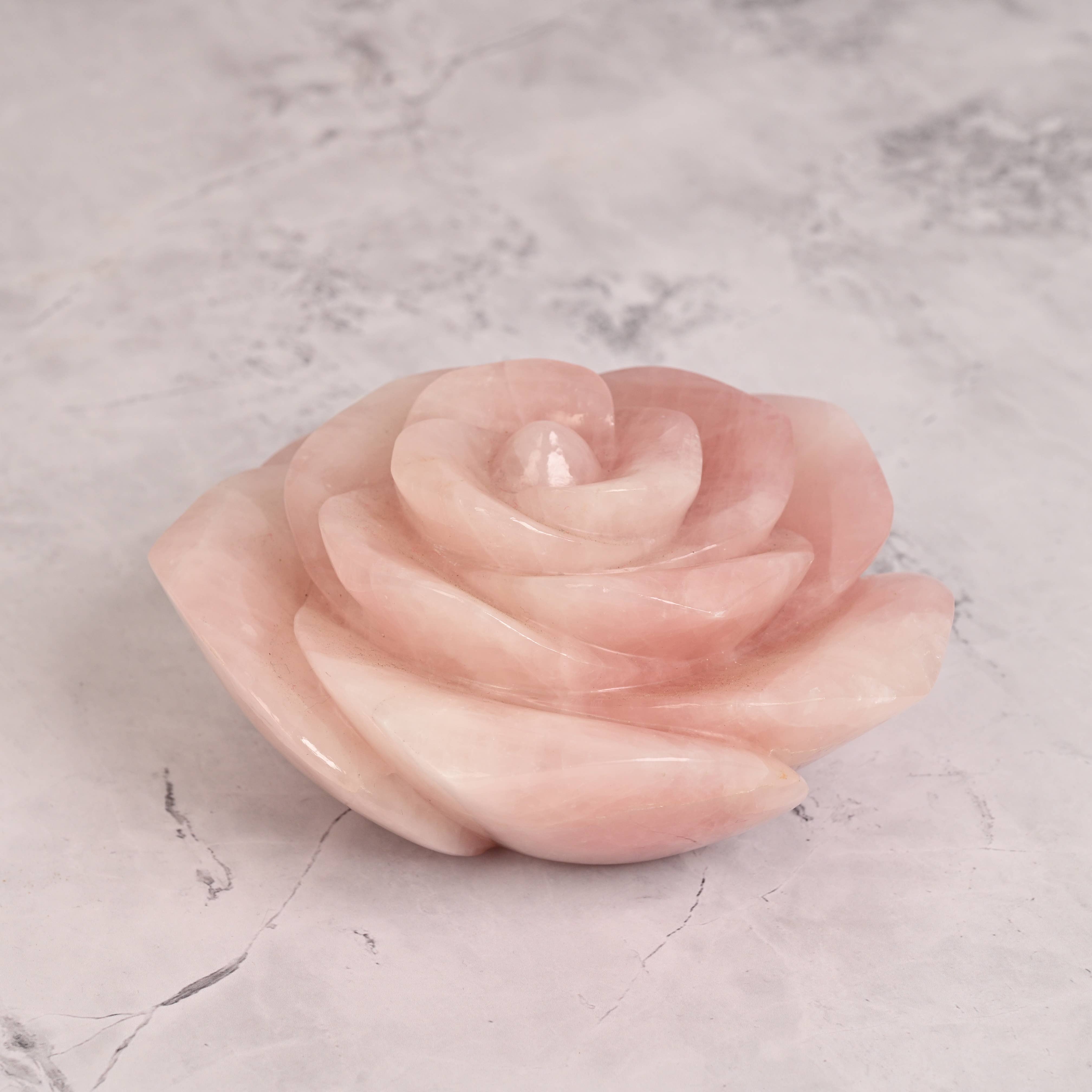 Serein Wellness - Wholesale Spiritual Stone/Crystal - Rose Quartz Pink Crystal Flower Hand Carved for Decor2