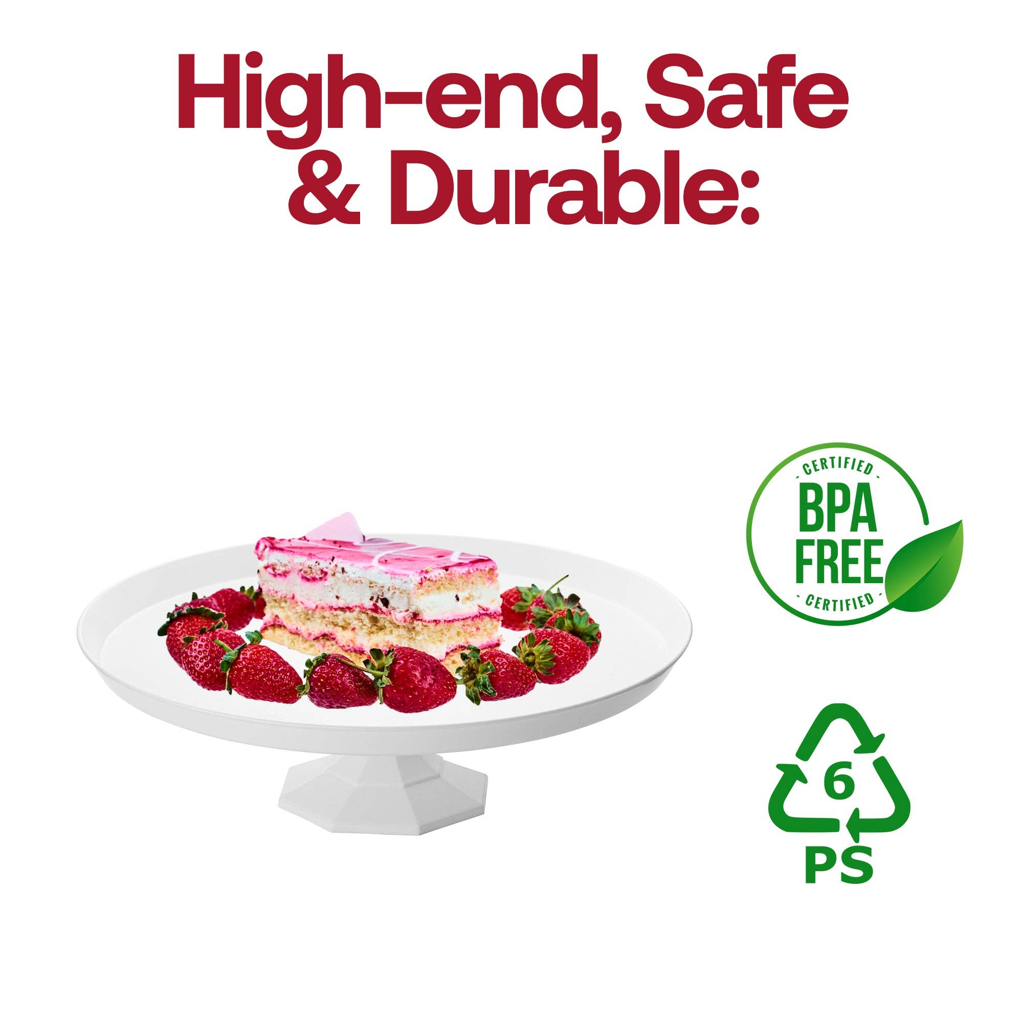 Smarty had a Party – wholesale Cake stand – 10.5" White Small Round Plastic Cake Stands - 12 pcs4