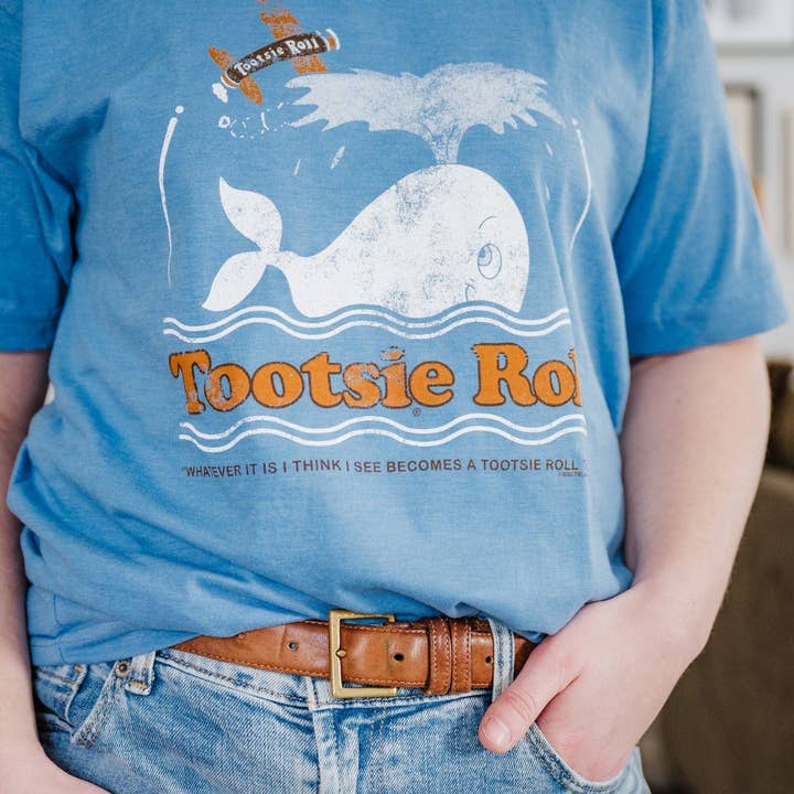 Tootsie Roll® Whatever It Is I Think I See Tootsie Roll 1976 Commercial Unisex Tee for wholesale by www.sweetvintagetees.com