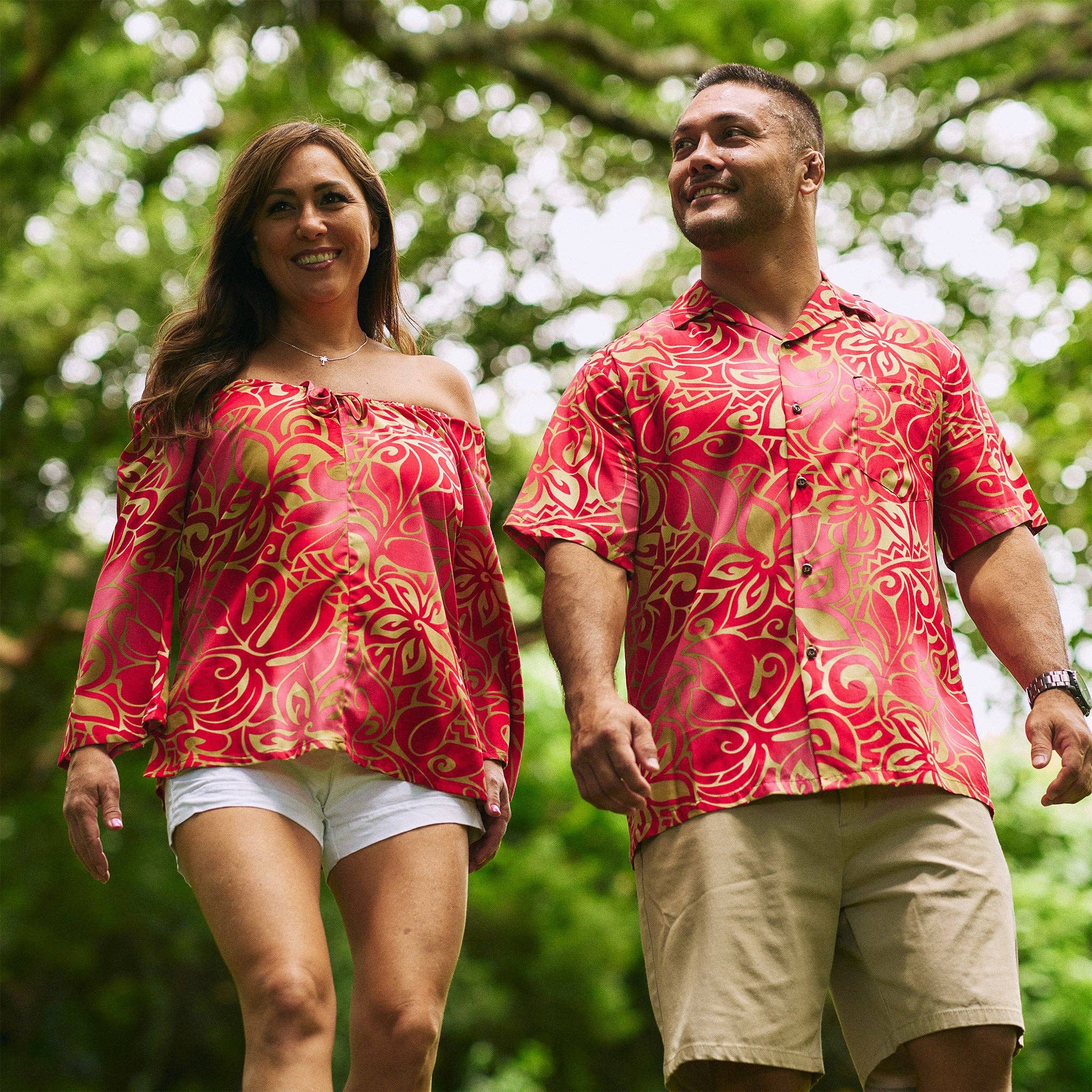 Hilo Hattie - Wholesale Button Down Shirt - Men's - Tribal Tiare Aloha Shirt5