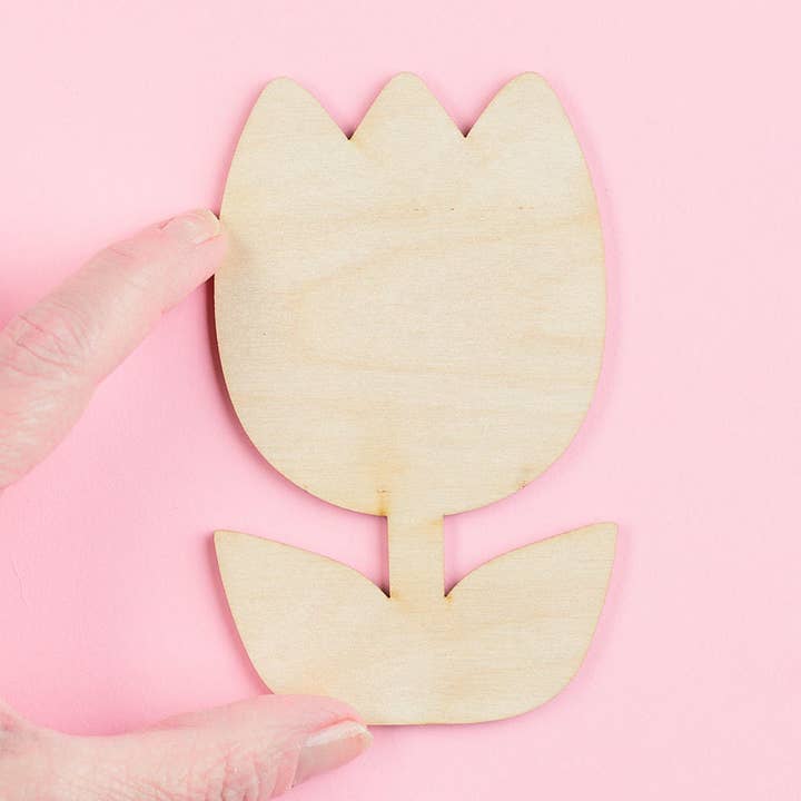 Factory Direct Craft - Wholesale Cutouts - Unfinished Wood Tulip Flower Cutout