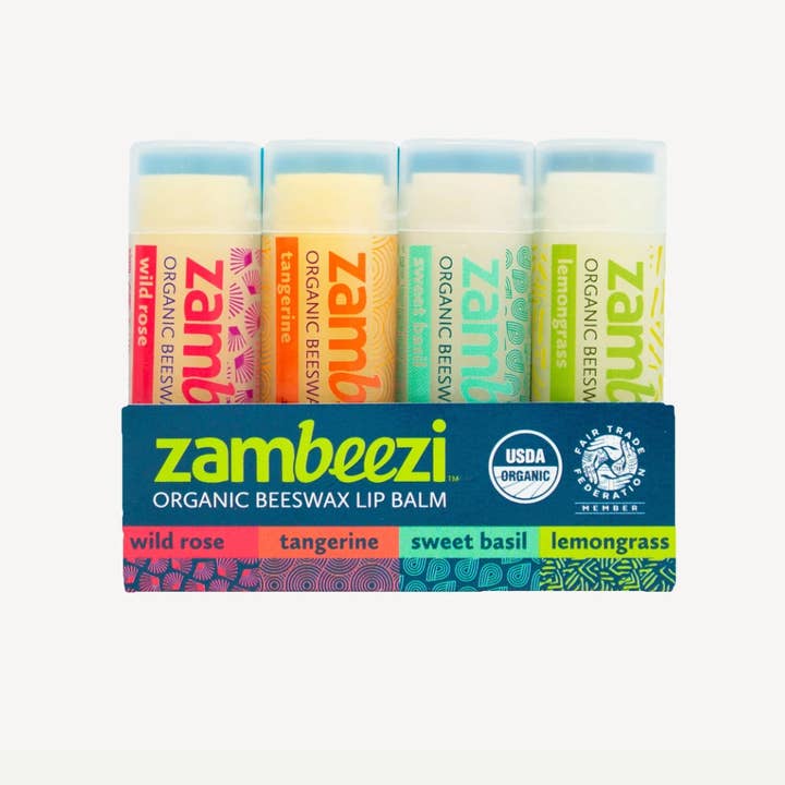 Zambeezi - Wholesale Lip Balm Set - Organic Lip Balm Core 4-pack