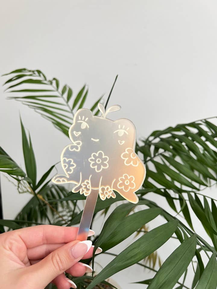 Floral Frog Iridescent Garden Stake for wholesale by taelormade