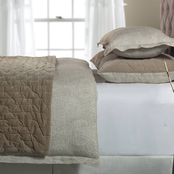 Funda nórdica Abbey, tamaño queen, 90 x 92 pulgadas, beige para venta al por mayor de Orchids Lux Home