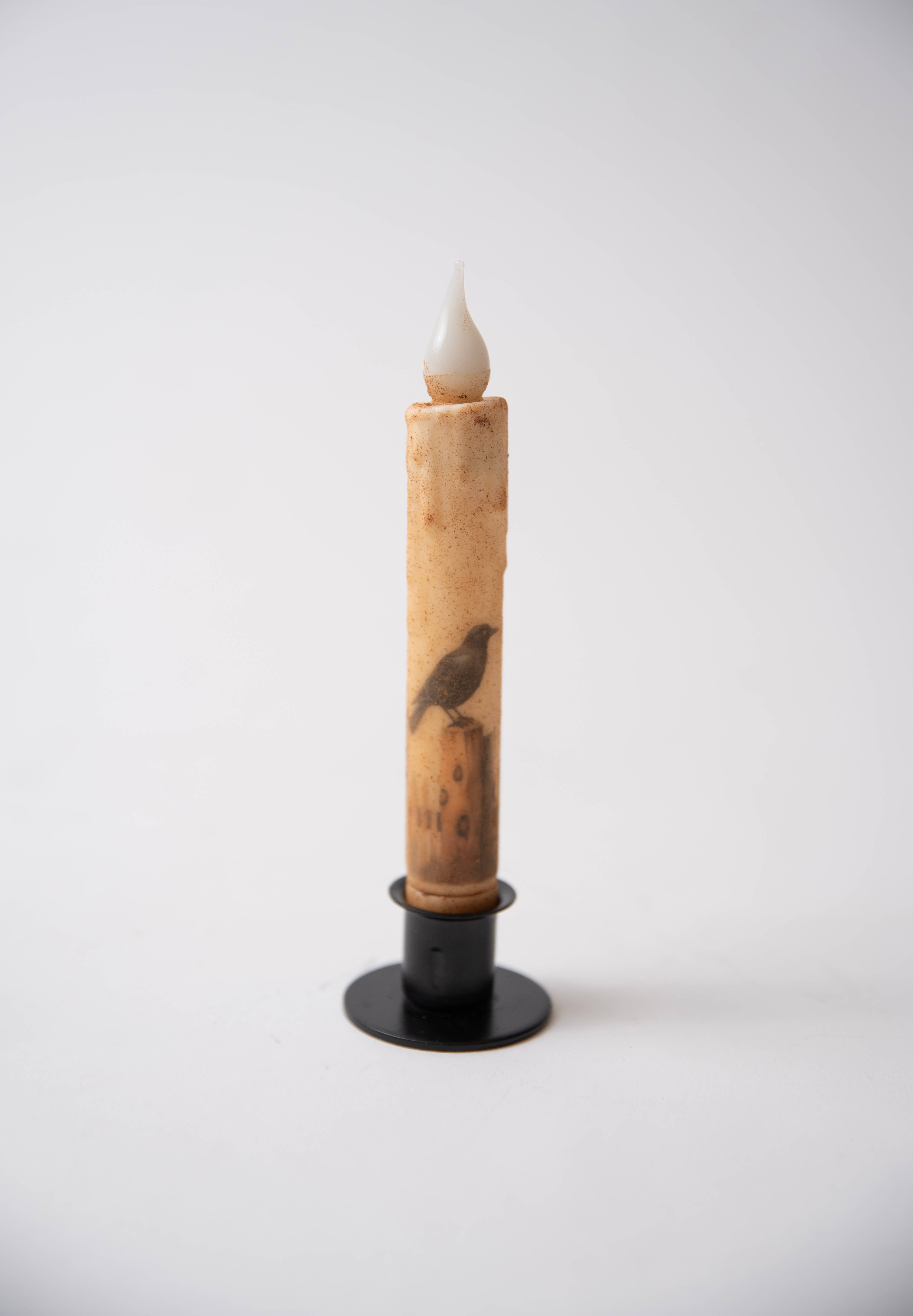 LMS Wholesale - Wholesale Flameless Candle - Crows on Fence Posts LED Timer Taper Candle3