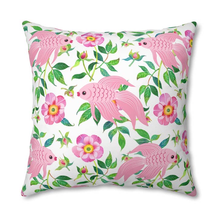 Fish Out of Water Pillow Case - Throw Pillow Cover - Grandmillennial Style for wholesale by Peccole House