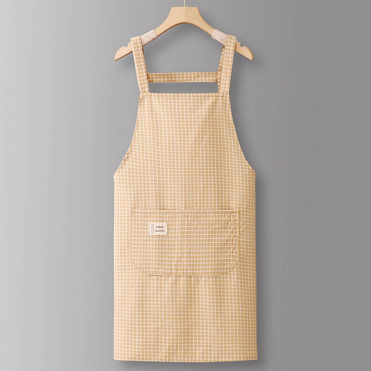 ACCITY - Wholesale Apron - Cotton Striped Grid Kitchen Apron with Pocket_CWMM1009511