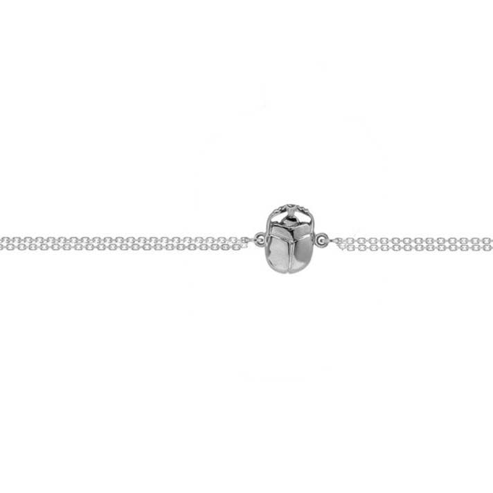 Sacred Scarab Chain Bracelet Egypt Rhodium-Plated Silver 925 for wholesale by TALISMAN JEWELLERY (D&Fidanverdi, S.L.)