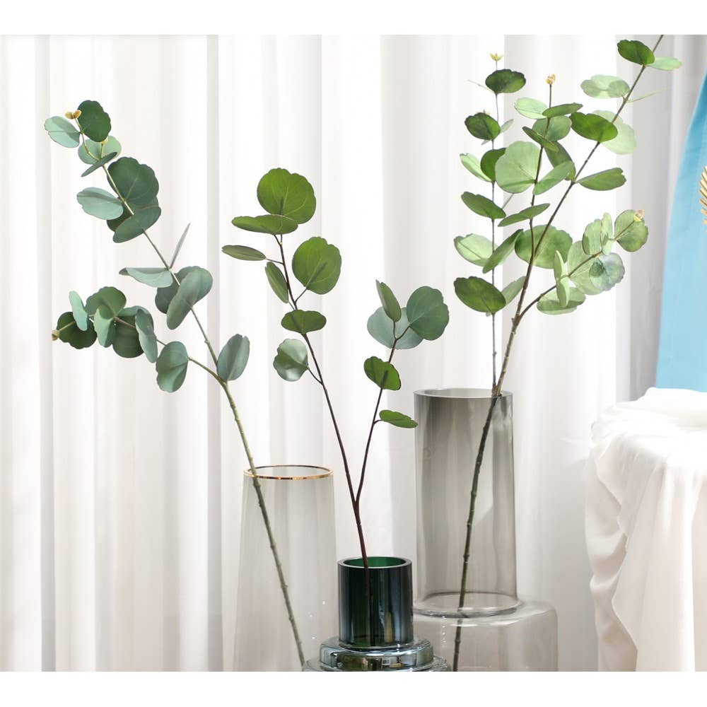 AULICA – wholesale Konstgjorda blommor – Ljusgrön dekorativ eucalyptusblomma h 65 cm2