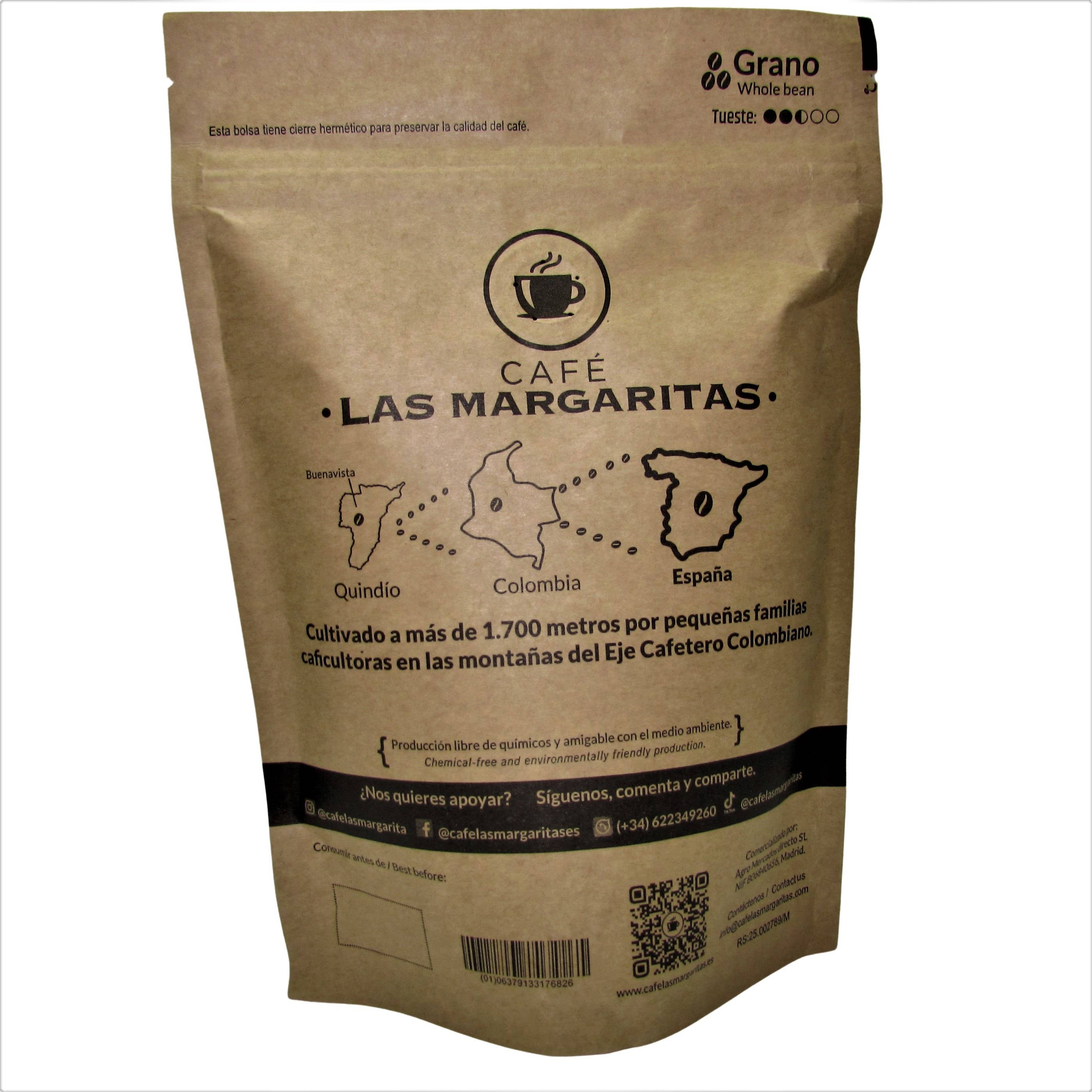 Café Las Margaritas - Wholesale Coffee Beans - COFFEE COLOMBIA origin Finca Arabica GRANO 8x250gr natu roast5
