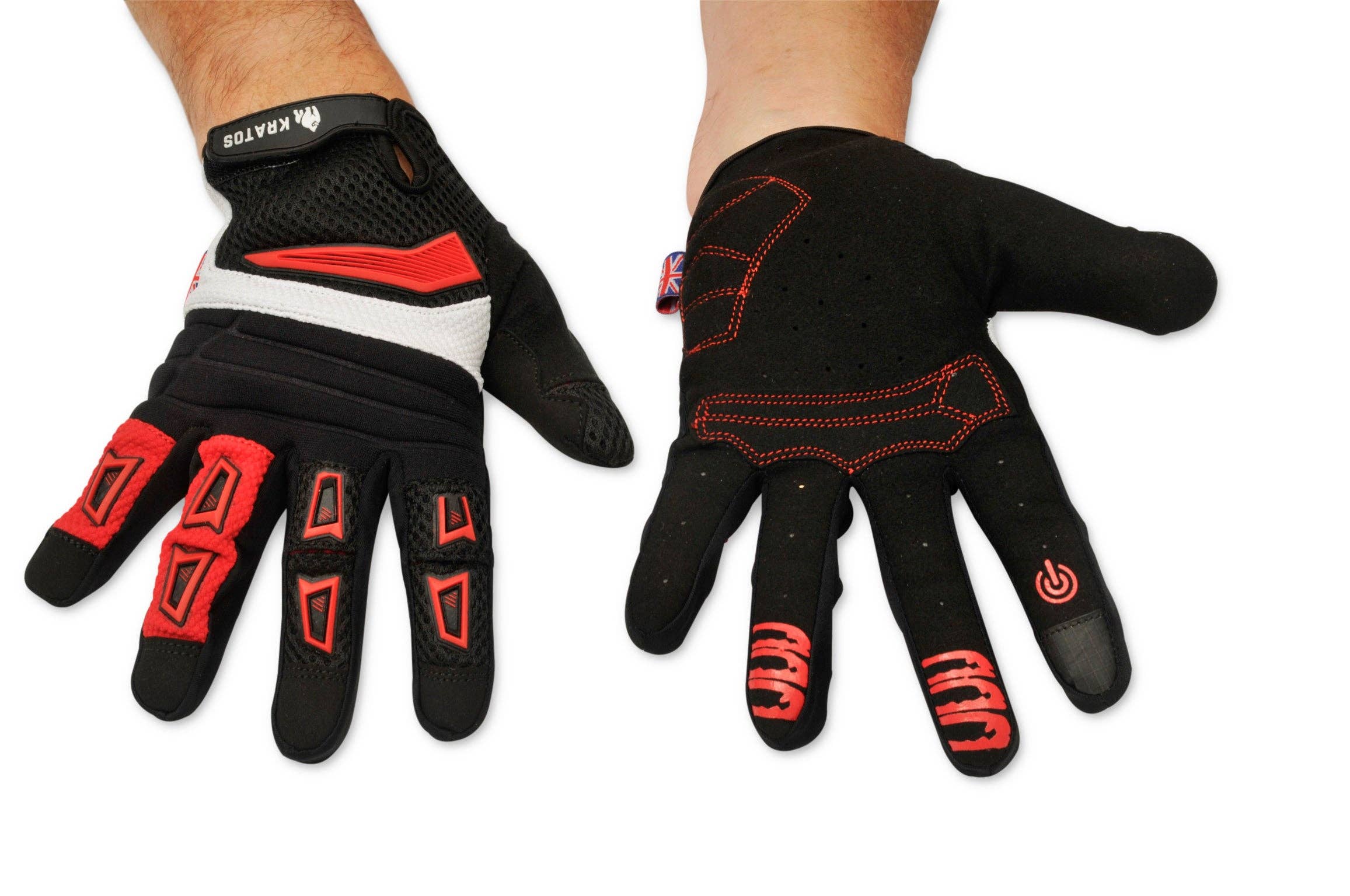 Kratos - Wholesale Gloves - Unisex - Red Mountain Bike Gloves for Men & Women with Knuckle Protection6