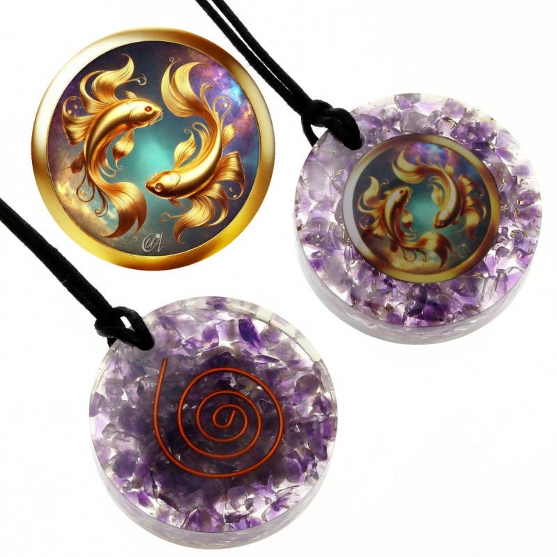 UniArt – Großhandel Spiritueller Stein/Kristall – Orgonit-Anhänger mit Sternzeichenfigur11