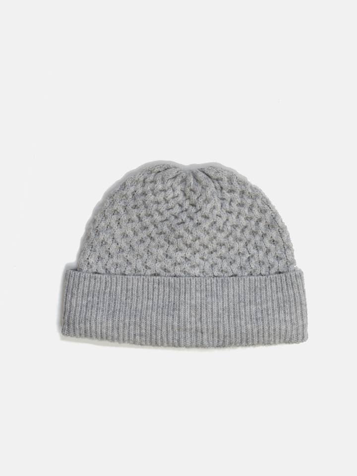 Gorro de lã de malha de favo de mel cinza claro por atacado de Curated Basics