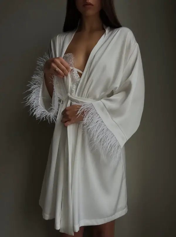 Chère Madam - Vendita all'ingrosso Camicia da notte da donna - Camicia da notte bianca per la notte di nozze2